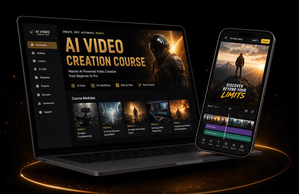 AI Video Creation Course course dashboard preview